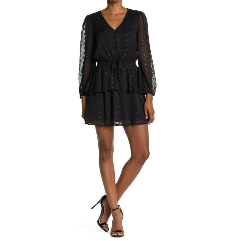 NSR Metallic Dot Smocked Waist Dress